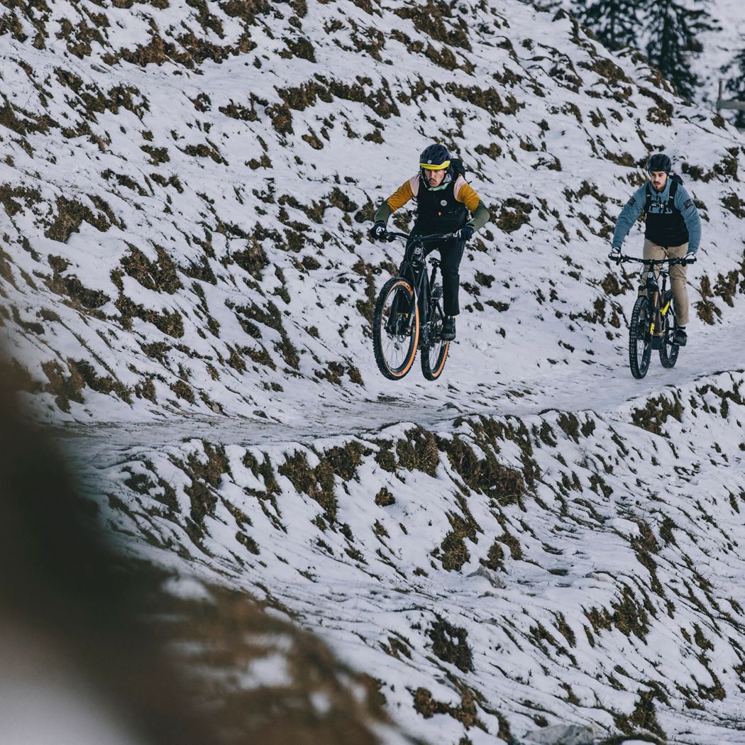 Winter downhill mountain deals biking